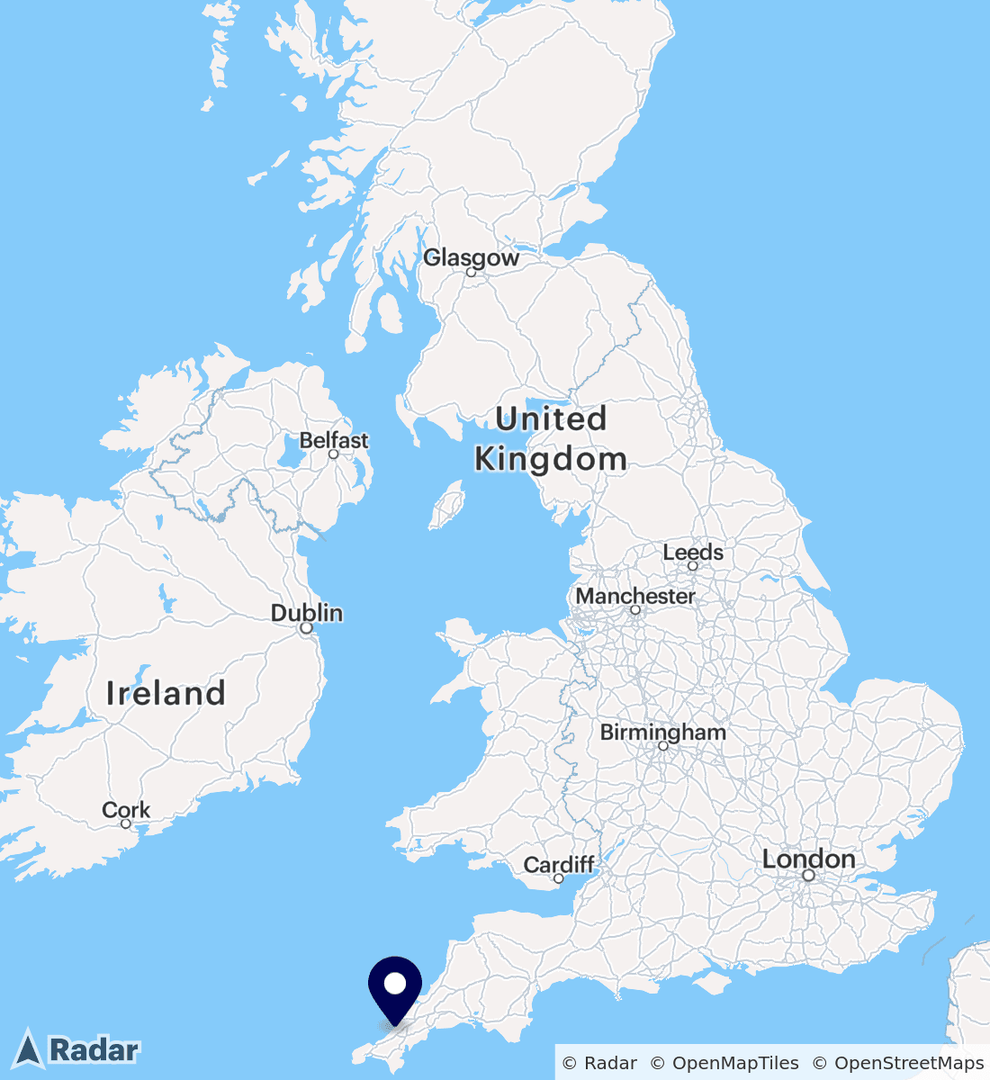 Cornish Parachute Club map