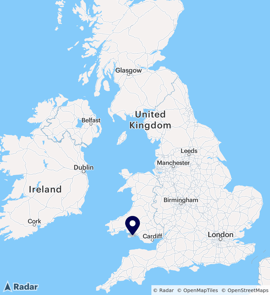 Go Skydive Swansea map