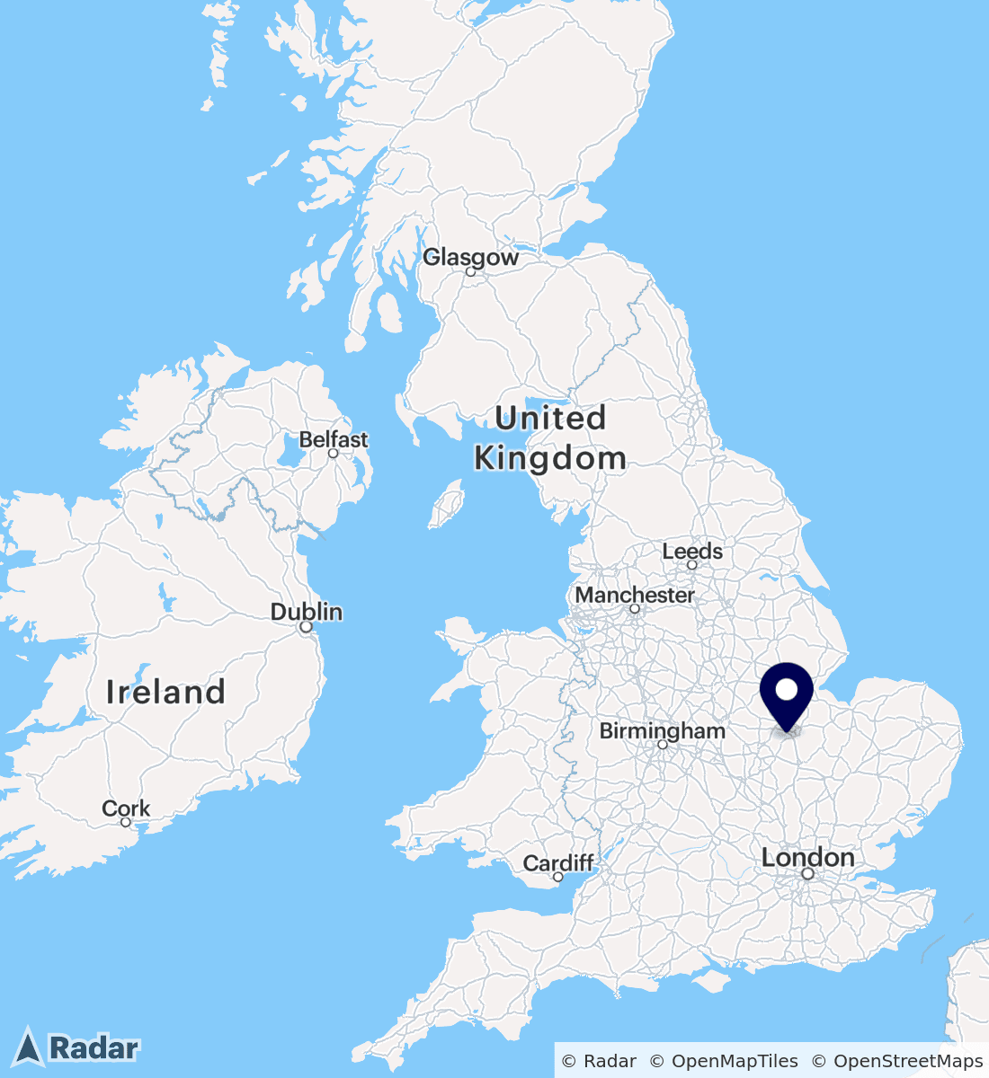 UK Parachuting Sibson Skydivers map